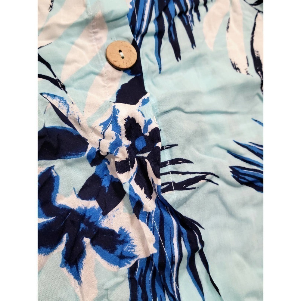XHILARATION Blue Floral Button Up Dress Medium - Picture 6 of 7